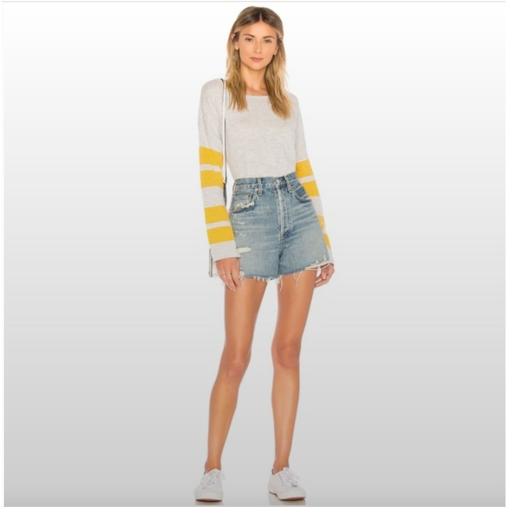 AGOLDE Dee Denim Shorts High Rise Distressed Light Wash Festival Beach Size 26